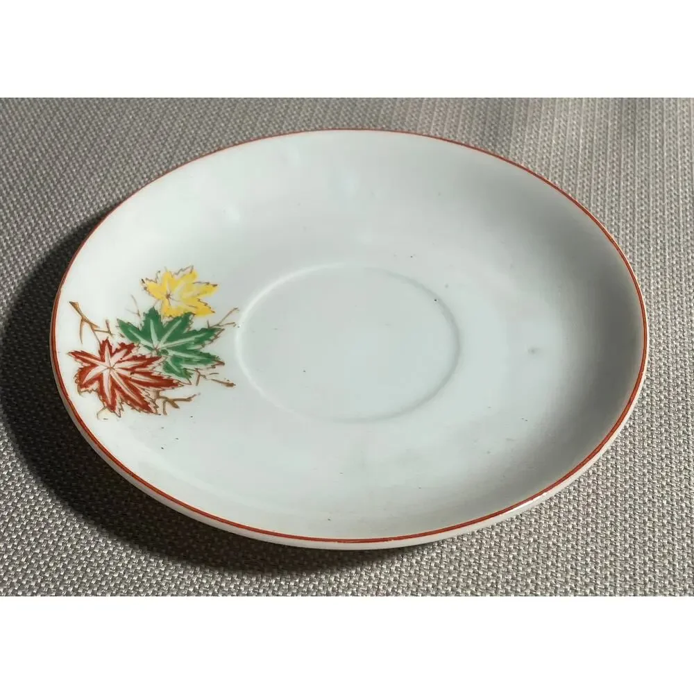 Fall‎ Demitasse Tea Cup & Saucer Hand painted  Leaves OCCUPIED JAPAN
